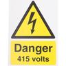 Panneau de danger, avec pictogramme : Danger Electricité ' Danger 415 Volts ' ( Prix pour 1 )