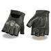 Milwaukee Leather SH352 Men s Black Leather Gel Padded Palm Fingerless Motorcycle Hand Gloves W/ â€˜Embroidered Flaming Eagleâ€™ Large