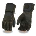 Milwaukee Leather Men s Black Gauntlet Motorcycle Hand Gloves-Waterproof Textile and Leather Reflective Piping-SH814 XX-Large
