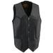 Milwaukee Leather SH1310Tall Men s Black Leather Classic V-Neck Motorcycle Rider Vest w/ Snap Button Closure 54-Tall