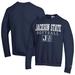 Men's Champion Navy Jackson State Tigers Stack Logo Softball Powerblend Pullover Sweatshirt