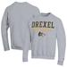 Men's Champion Gray Drexel Dragons Stack Logo Softball Powerblend Pullover Sweatshirt