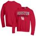 Men's Champion Red Houston Cougars Stack Logo Softball Powerblend Pullover Sweatshirt
