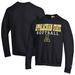 Men's Champion Black Appalachian State Mountaineers Stack Logo Softball Powerblend Pullover Sweatshirt