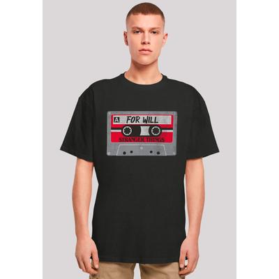 T-Shirt F4NT4STIC "Stranger Things Cassette For Will", Herren, Gr. M, schwarz, Obermaterial: 100% Baumwolle, casual, oversize, Rundhals, Kurzarm ohne Bündchen, Shirts, Premium Qualität