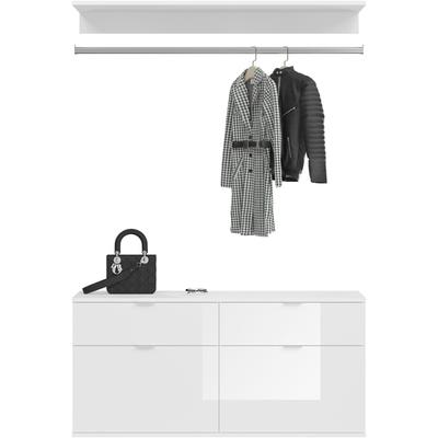 Garderoben-Set INOSIGN "Trondheim, Breite 212 cm, 5-teilig, bestehend aus:", braun (nox oak nachbildung), B:212cm H:193cm T:34cm, Holzwerkstoff, Kastenmöbel-Sets, 2x Garderobenschrank, 1 Kommode, 1 Garderobenstange, 1 Ablageboden Image