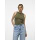 Ripptanktop VERO MODA "VMJANE SL WASHED RIB TOP JRS NOOS" Gr. XS (34), grün (dark olive) Damen Tops Shirttops