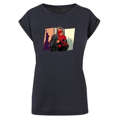 T-Shirt MERCHCODE "Merchcode Damen Laides Grand Red Girl Extended Shoulder Tee" Gr. S, blau (navy) Herren Shirts T-Shirts