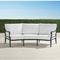 Carlisle Curved Sofa with Cushions in Onyx Aluminum - Quick Dry, Peacock - Frontgate