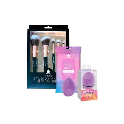 Plus Size Women's Makeup Essentials Bundle: Brushes, Wipes & Blender Sponge by Pursonic in O