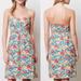 Anthropologie Dresses | Nwot Anthropologie Floral Bustier Halter Dress Sz0 | Color: Blue/Red | Size: 0