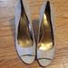 Nine West Shoes | Nine West Open Toe Wedges. Euc Worn Once. | Color: Cream/Tan | Size: 7