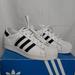 Adidas Shoes | Classic Adidas Superstar Shoes Originals Size 4.5 J 3 Stripe Black White Gold | Color: Black/White | Size: 4.5 Junior/Men's 6.5 Women's