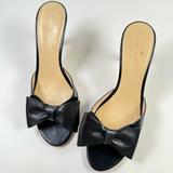 Kate Spade Shoes | Kate Spade Womens Black Leather Bow Heels Sandals Size 8.5 | Color: Black | Size: 8.5