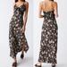 Free People Dresses | Free People All I Wanted Floral Maxi Slip Dress In Black And Blue Size Small | Color: Black/Blue | Size: S