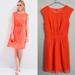 J. Crew Dresses | J. Crew Chiffon Zigzag A-Line Dress In Neon Persimmon Orange, Size 00 | Color: Orange | Size: 00