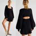 Free People Dresses | Free People Emmaline Black Cutout Back Knit Mini Sweater Dress | Color: Black | Size: Xl