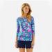 Lilly Pulitzer Tops | Lilly Pulitzer Alida Boatneck Top Multicolor Sea Jewel Button Accent Pima Cotton | Color: Blue/Pink | Size: L