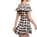 Anthropologie Dresses | Misa X Anthropologie Carrington Off-The-Shoulder Linen Blend Checkered Dress M | Color: Black/White | Size: M