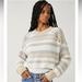 Free People Sweaters | Free People Devon Sweater Blue And Tan Striped Pullover Knit Nwt Size S | Color: Tan/White | Size: S