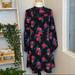 Nine West Dresses | Nine West Long Sleeves A-Line Floral Print Dress | Color: Black/Pink | Size: 4