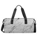 Duffle Bag for Gym Sports - Waterproof Weekend Travel Bags for Men or Women, Lightweight Holdall with Shoulder Strap, Training Handbag for Sport Traveling Swimming Yoga Hiking Camping, White Marble,