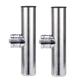 NUZAMAS 2X Stainless Steel Fishing Rod Holders Clamp On Rails Mounting 7/8" to 1" 22mm to 26mm Rail Mounted Marine Grade for Boat