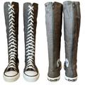 Converse Shoes | Converse Ctas Xxhi Zipper Charcoal Grey Canvas Knee High Sneaker Boot Womens 8 | Color: Gray/White | Size: 8