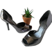 Jessica Simpson Shoes | Jessica Simpson Peep Toe Heel Women Shoes Size 7.5b Square Toe Cutout Pump | Color: Silver | Size: 7.5