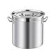 Stainless Steel Stock Pot Large Stock Pot 25-70L Soup Pot with Lid Composite Bottom Deep Soup Boiling Pan, Cooker Pot Set (Size : 30cm*30cm(25L)) (OneColor 45cm*45cm(70L))