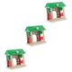 Toyvian 3pcs Train Track Accessories Decor Station Toy for Games Wooden Train Building Accessories Small Wooden Railway Station Railway Station Model Plastic Puzzle Child The Train