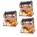 UPKOCH 3 Pcs Chinese Style DIY Dollhouse Kit DIY Wooden Doll House Kit Ancient Architecture Chinoiserie Decor DIY House Model Kit Train Toys Wooden DIY Kit Birthday Manual