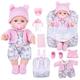 BDDOLL 12 Inch Baby Doll Backpack Playset with Dolls Clothes and Accessories Included Backpack, Washcloth, Bottles, Nipple,Socks, Hats