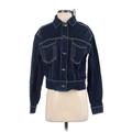 Wild Fable Denim Jacket: Short Blue Print Jackets & Outerwear - Women's Size Small