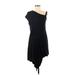 Helmut Lang Casual Dress - A-Line V-Neck Sleeveless: Black Print Dresses - Women's Size Medium