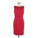 Banana Republic Factory Store Casual Dress - Party Scoop Neck Sleeveless: Burgundy Print Dresses - Women's Size 8