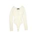 Abercrombie & Fitch Bodysuit: Ivory Solid Tops - Women's Size X-Small