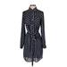 MICHAEL Michael Kors Casual Dress - Shirtdress: Blue Stripes Dresses - Women's Size 2
