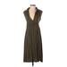 Shein Casual Dress - High/Low: Brown Solid Dresses - Women's Size Small