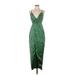 Fame And Partners Cocktail Dress - Wrap Plunge Sleeveless: Green Dresses - New - Women's Size 4