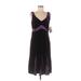 Robbie Bee Cocktail Dress - A-Line V Neck Sleeveless: Purple Solid Dresses - Women's Size 8