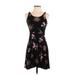 Express Outlet Casual Dress - Party Scoop Neck Sleeveless: Black Floral Dresses - Women's Size Small