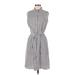 Brooks Brothers Casual Dress - Shirtdress: White Houndstooth Dresses - Women's Size 8