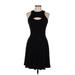 Tart Cocktail Dress - Fit & Flare: Black Solid Dresses - Women's Size Medium
