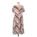 Lularoe Casual Dress - Shift Scoop Neck Short sleeves: Tan Dresses - Women's Size Large