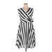 Maison Tara Casual Dress - Wrap: White Stripes Dresses - Women's Size 16