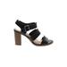 Old Navy Heels: Black Solid Shoes - Women's Size 8 - Open Toe