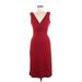 Banana Republic Casual Dress - Party V-Neck Sleeveless: Burgundy Print Dresses - Women's Size 6