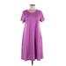 Lularoe Casual Dress - A-Line Scoop Neck Short sleeves: Purple Solid Dresses - Women's Size Medium