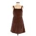 American Eagle Outfitters Casual Dress - Mini Square Sleeveless: Brown Solid Dresses - Women's Size Medium